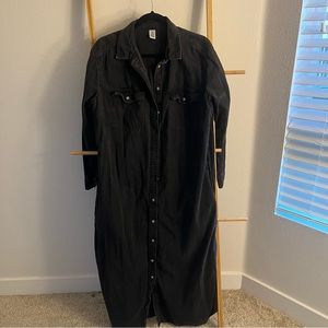 H&M black denim dress size L gently worn